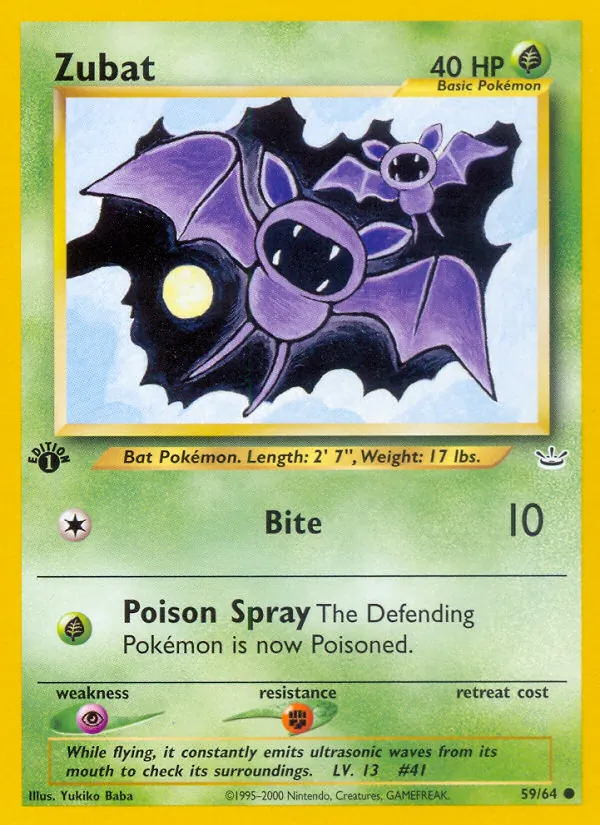 Zubat #59 – Neo Revelation card