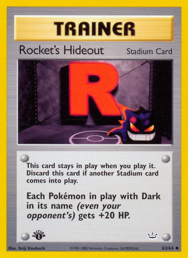 Rocket's Hideout #63 – Neo Revelation card