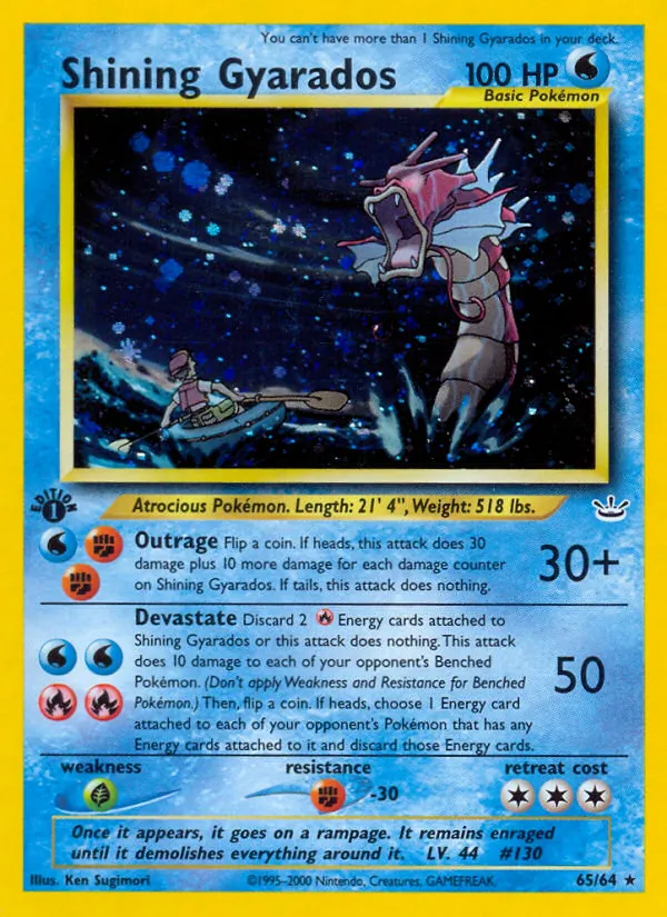 Shining Gyarados #65 – Neo Revelation card