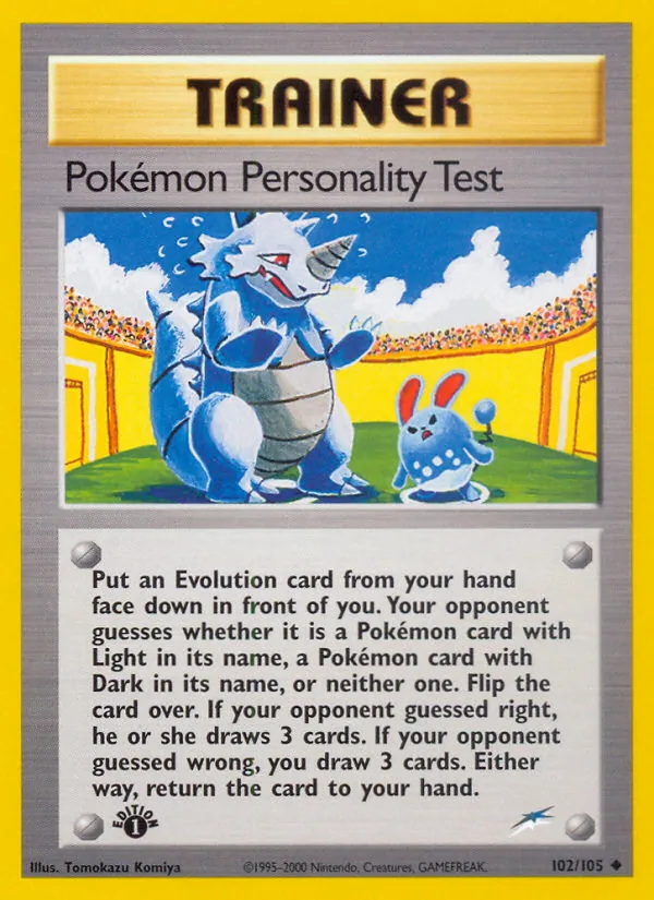 Pokémon Personality Test #102 – Neo Destiny card
