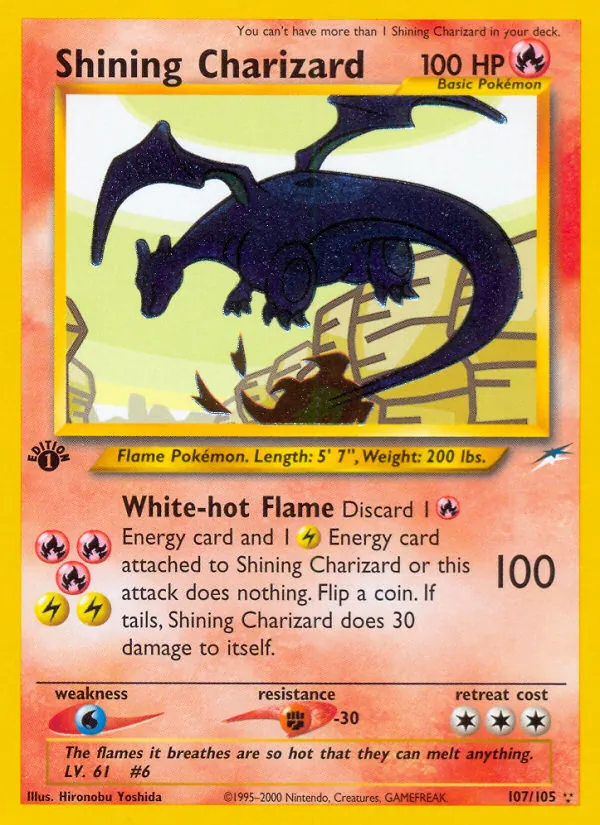 Shining Charizard #107 – Neo Destiny card