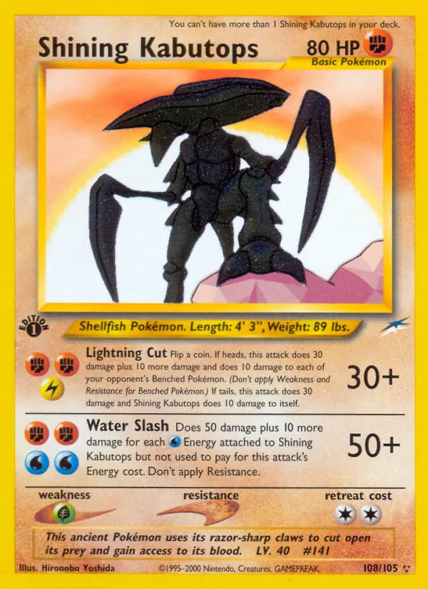 Shining Kabutops #108 – Neo Destiny card