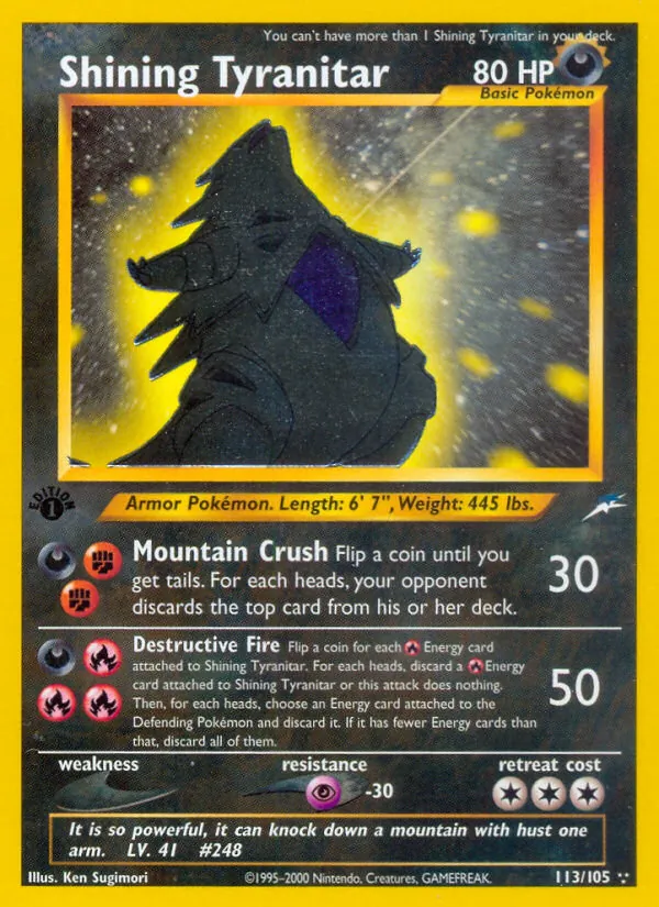 Shining Tyranitar #113 – Neo Destiny card