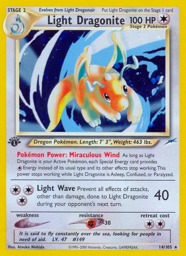 Light Dragonite #14 – Neo Destiny card