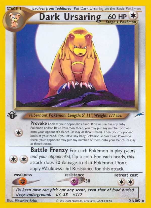 Dark Ursaring #21 – Neo Destiny card