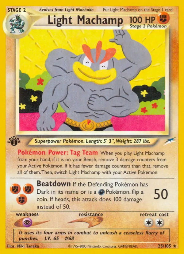 Light Machamp #25 – Neo Destiny card