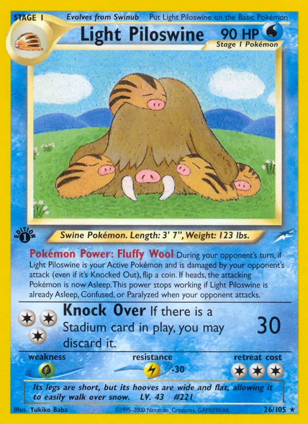 Light Piloswine #26 – Neo Destiny card