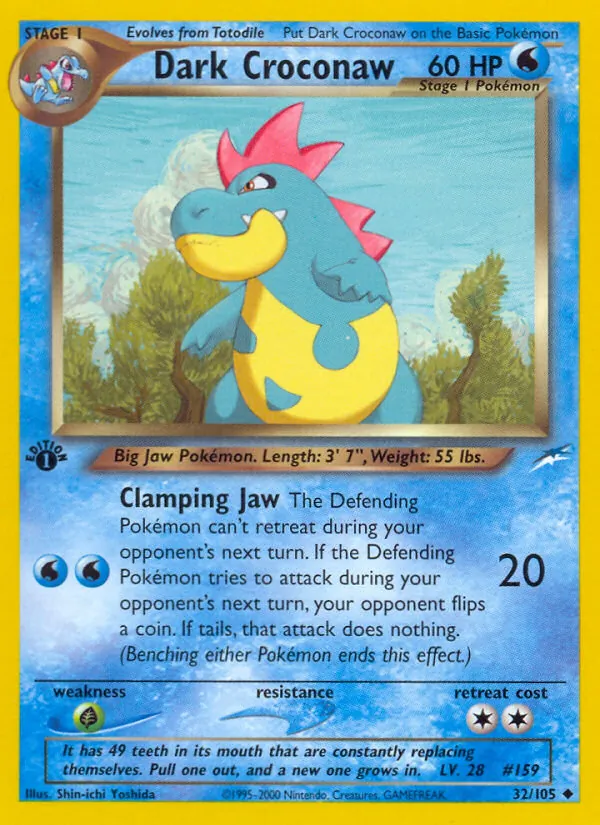 Dark Croconaw #32 – Neo Destiny card