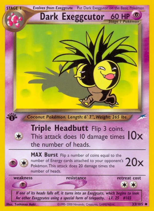 Dark Exeggutor #33 – Neo Destiny card