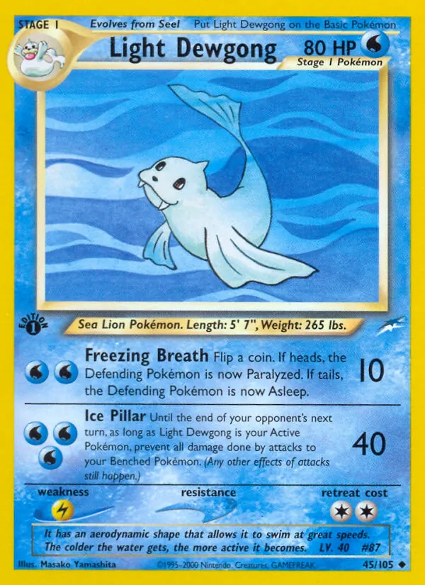Light Dewgong #45 – Neo Destiny card