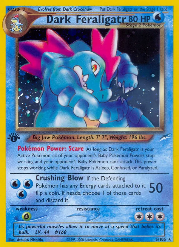 Dark Feraligatr #5 – Neo Destiny card