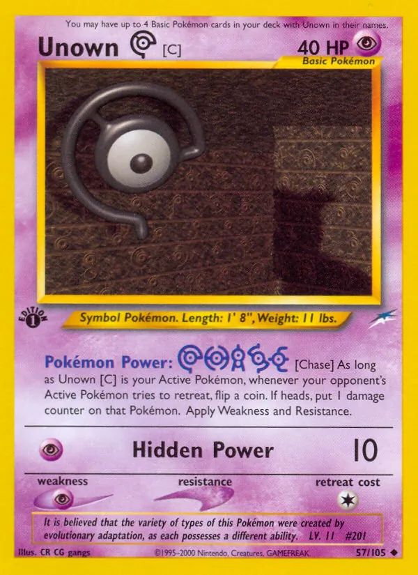Unown [C] #57 – Neo Destiny card