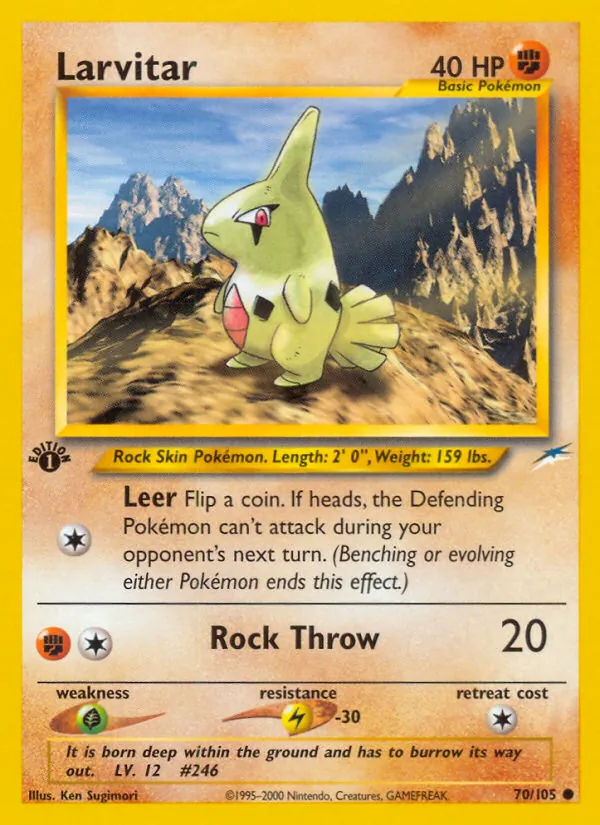 Larvitar #70 – Neo Destiny card