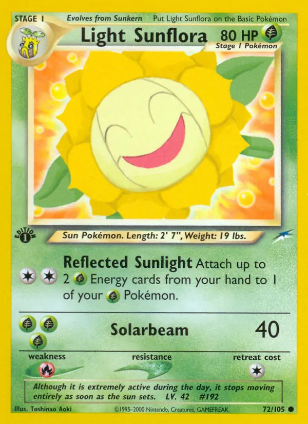 Light Sunflora #72 – Neo Destiny card