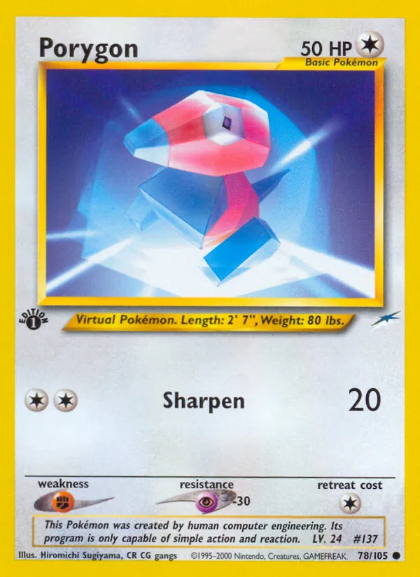 Porygon #78 – Neo Destiny card