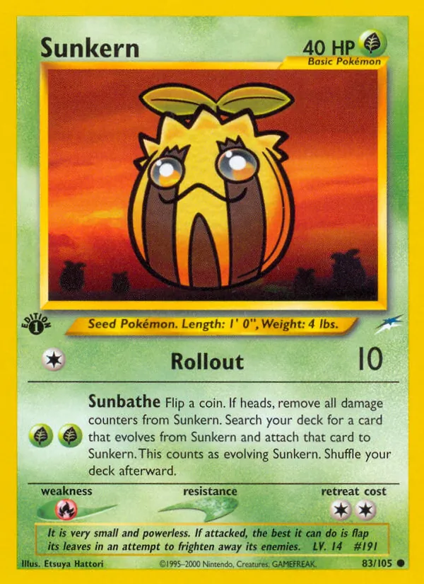 Sunkern #83 – Neo Destiny card