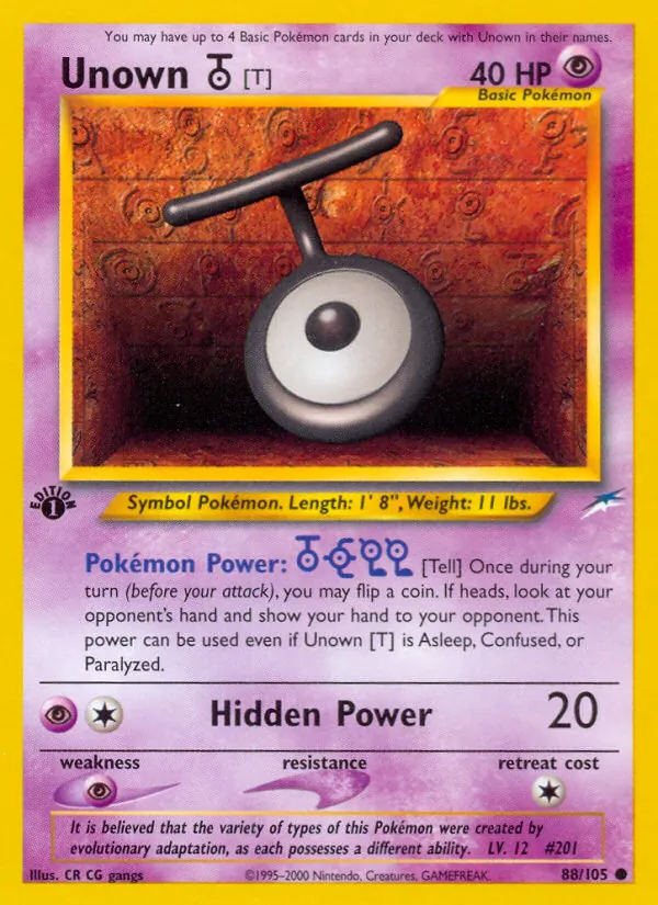 Unown [T] #88 – Neo Destiny card