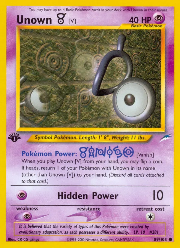 Unown [V] #89 – Neo Destiny card