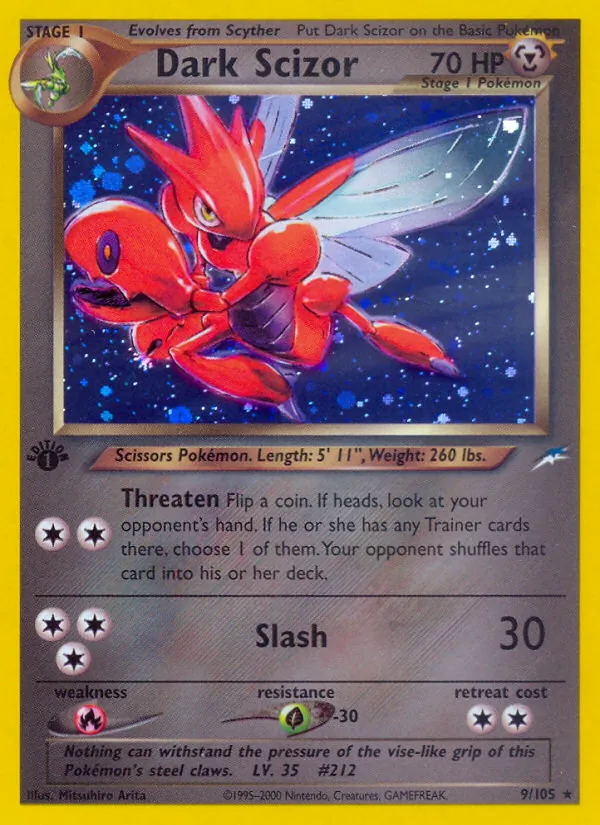 Dark Scizor #9 – Neo Destiny card