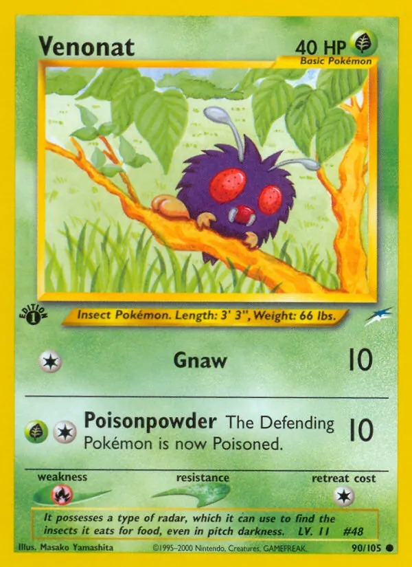 Venonat #90 – Neo Destiny card