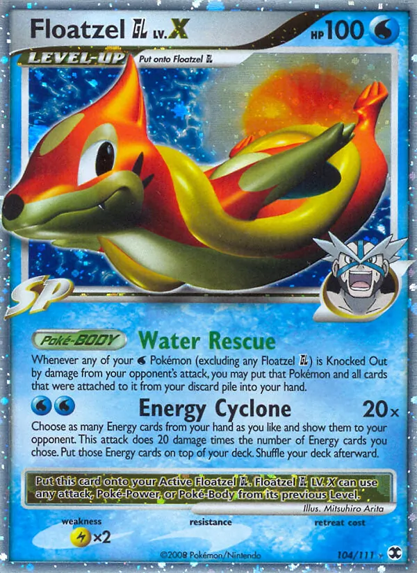 Floatzel GL LV.X #104 – Rising Rivals card