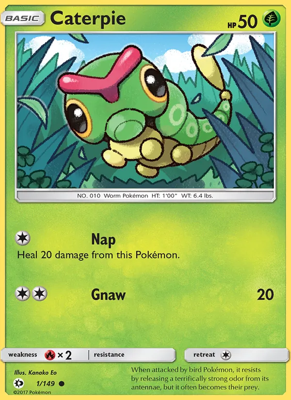 Caterpie #1 – Sun & Moon card