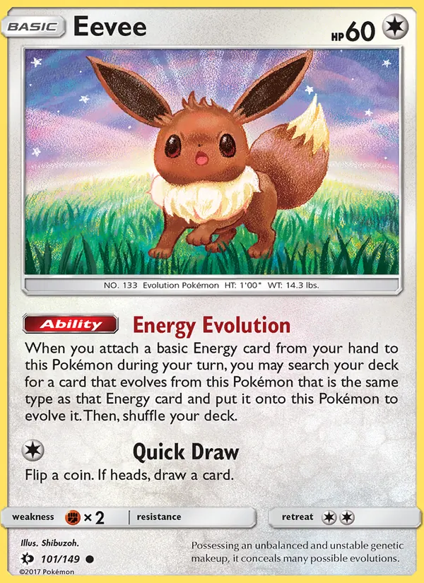 Eevee #101 – Sun & Moon card