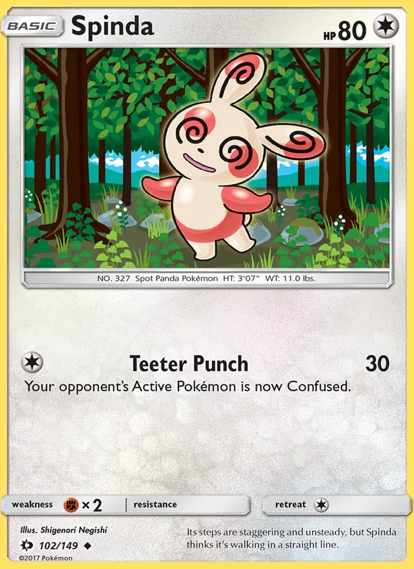 Spinda #102 – Sun & Moon card