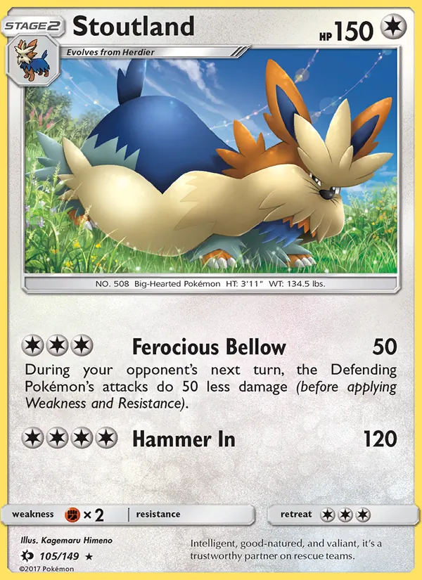 Stoutland #105 – Sun & Moon card