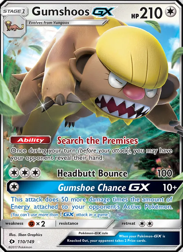 Gumshoos GX #110 – Sun & Moon card