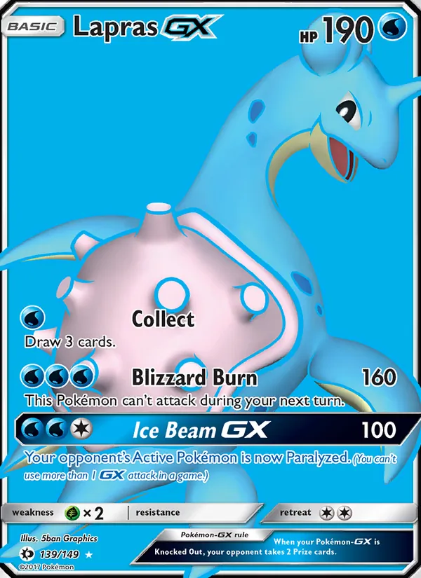 Lapras GX #139 – Sun & Moon card