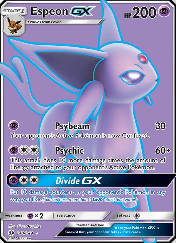 Espeon GX #140 – Sun & Moon card