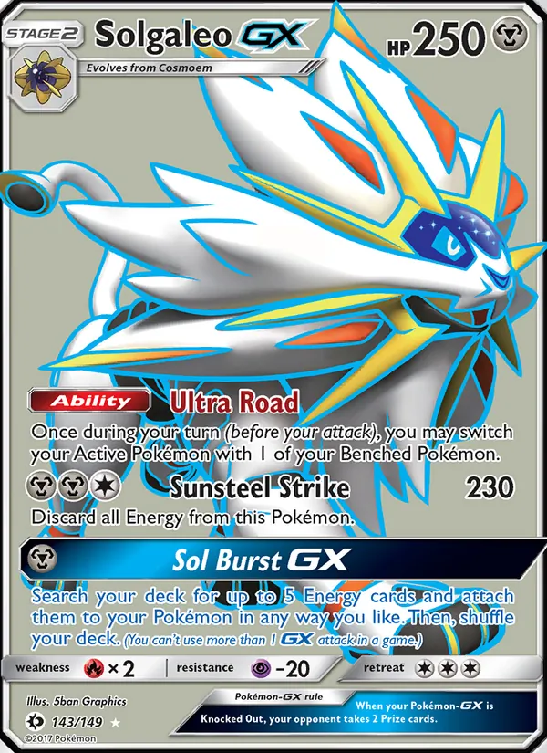 Solgaleo GX #143 – Sun & Moon card