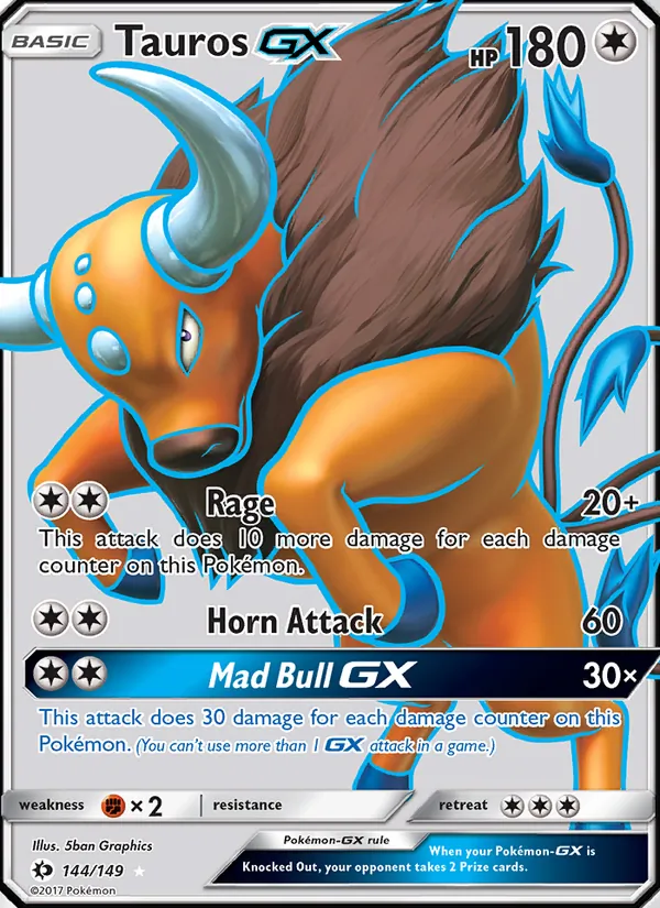 Tauros GX #144 – Sun & Moon card