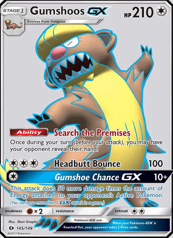 Gumshoos GX #145 – Sun & Moon card