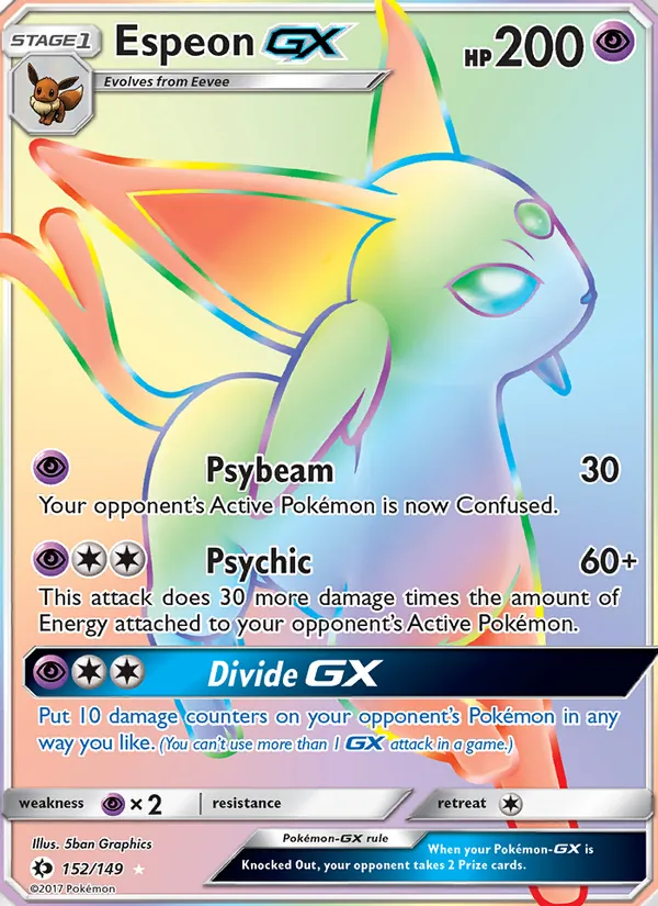 Espeon GX #152 – Sun & Moon card