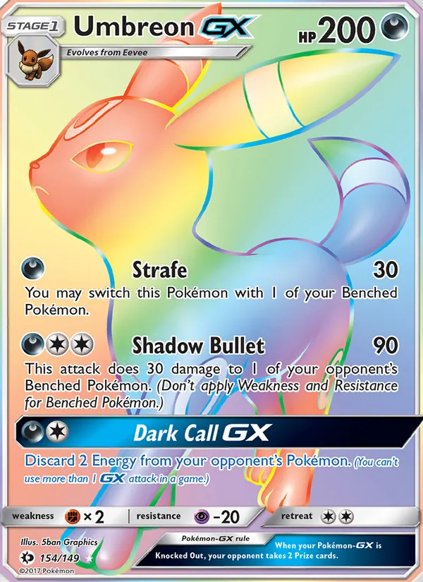 Umbreon GX #154 – Sun & Moon card