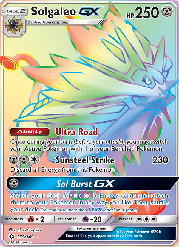 Solgaleo GX #155 – Sun & Moon card