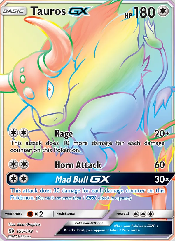 Tauros GX #156 – Sun & Moon card