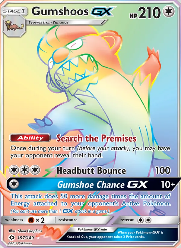 Gumshoos GX #157 – Sun & Moon card