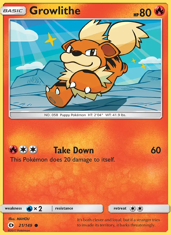 Growlithe #21 – Sun & Moon card