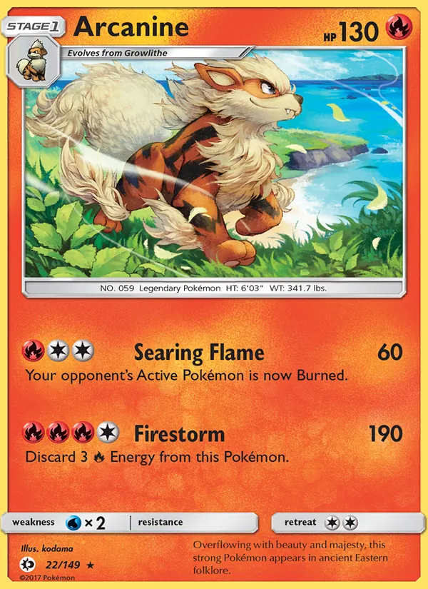 Arcanine #22 – Sun & Moon card