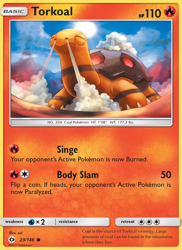 Torkoal #23 – Sun & Moon card