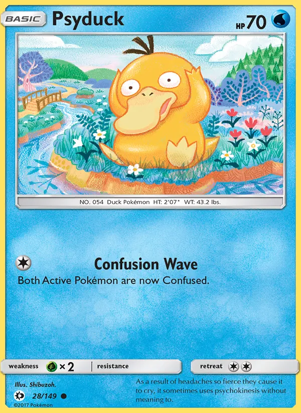 Psyduck #28 – Sun & Moon card