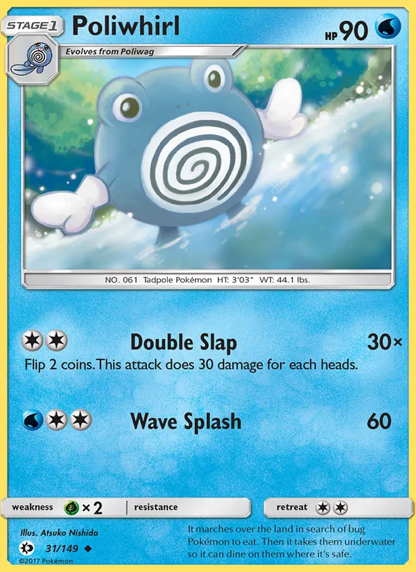 Poliwhirl #31 – Sun & Moon card