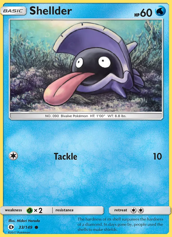 Shellder #33 – Sun & Moon card