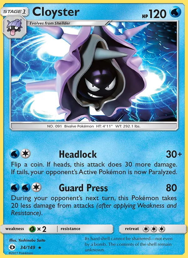 Cloyster #34 – Sun & Moon card