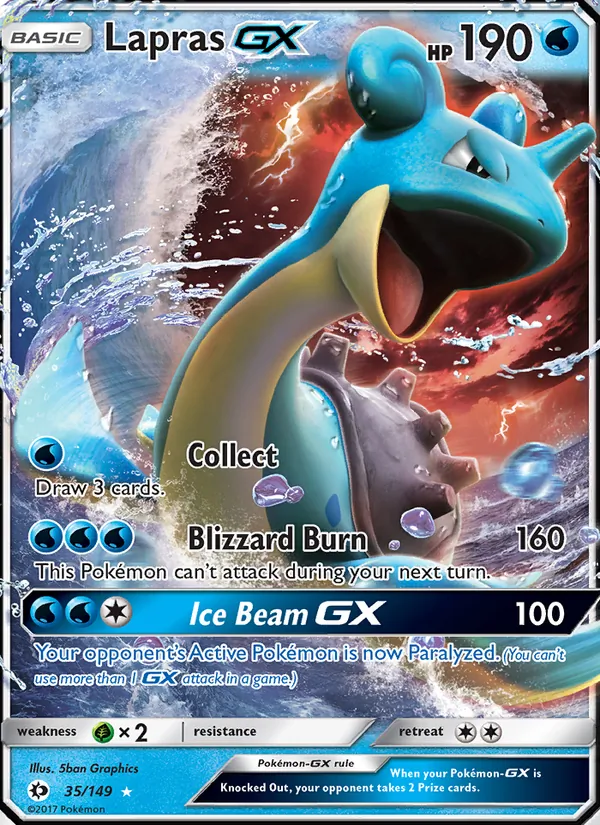 Lapras GX #35 – Sun & Moon card