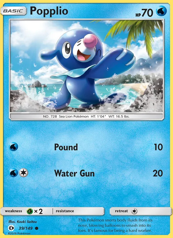 Popplio #39 – Sun & Moon card