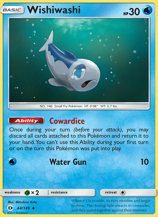 Wishiwashi #44 – Sun & Moon card
